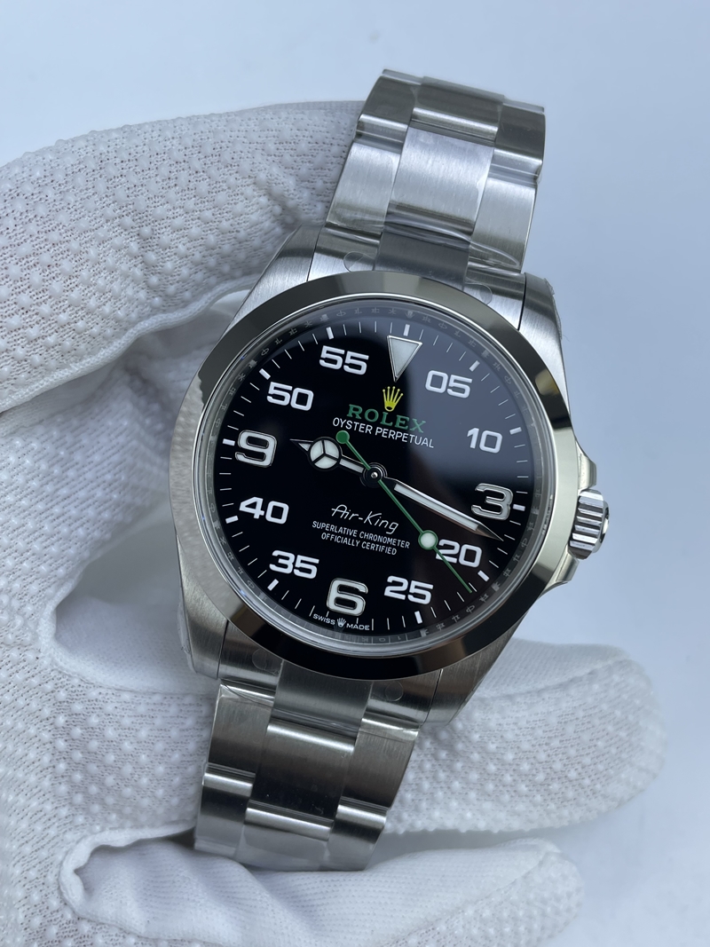 (준비완료/특급배송)NO.3002/VS공장 롤렉스 에어킹 신형 Air-King 126900 VSF 11 Best Edition 904L Steel Black Dial on SS Bracelet VS3230